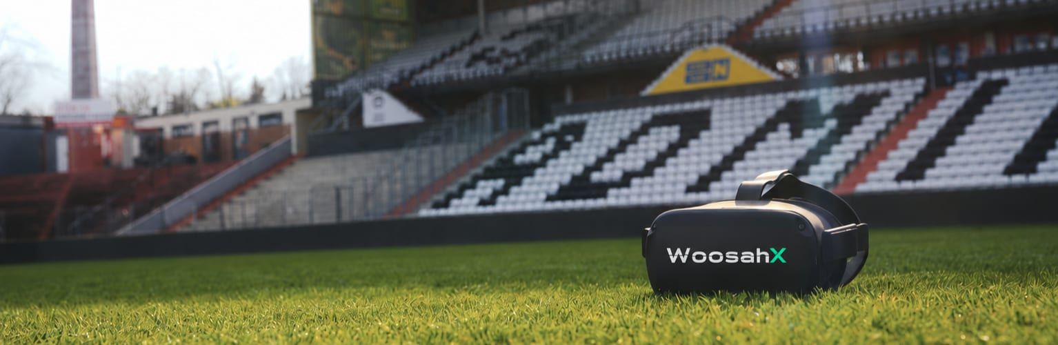 WoosahX headset on a football pitch