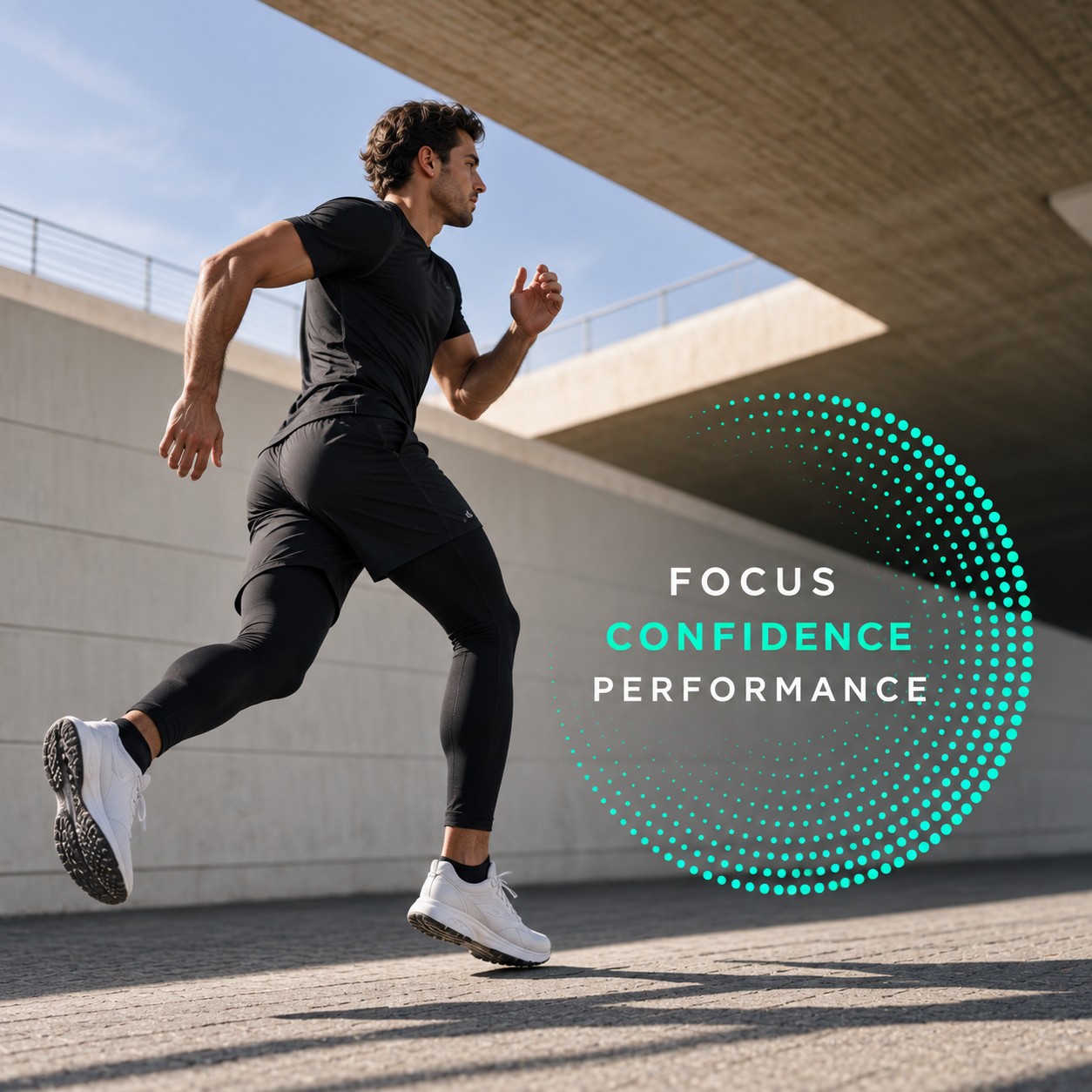 Athlete in motion with a focus on confidence and mental performance
