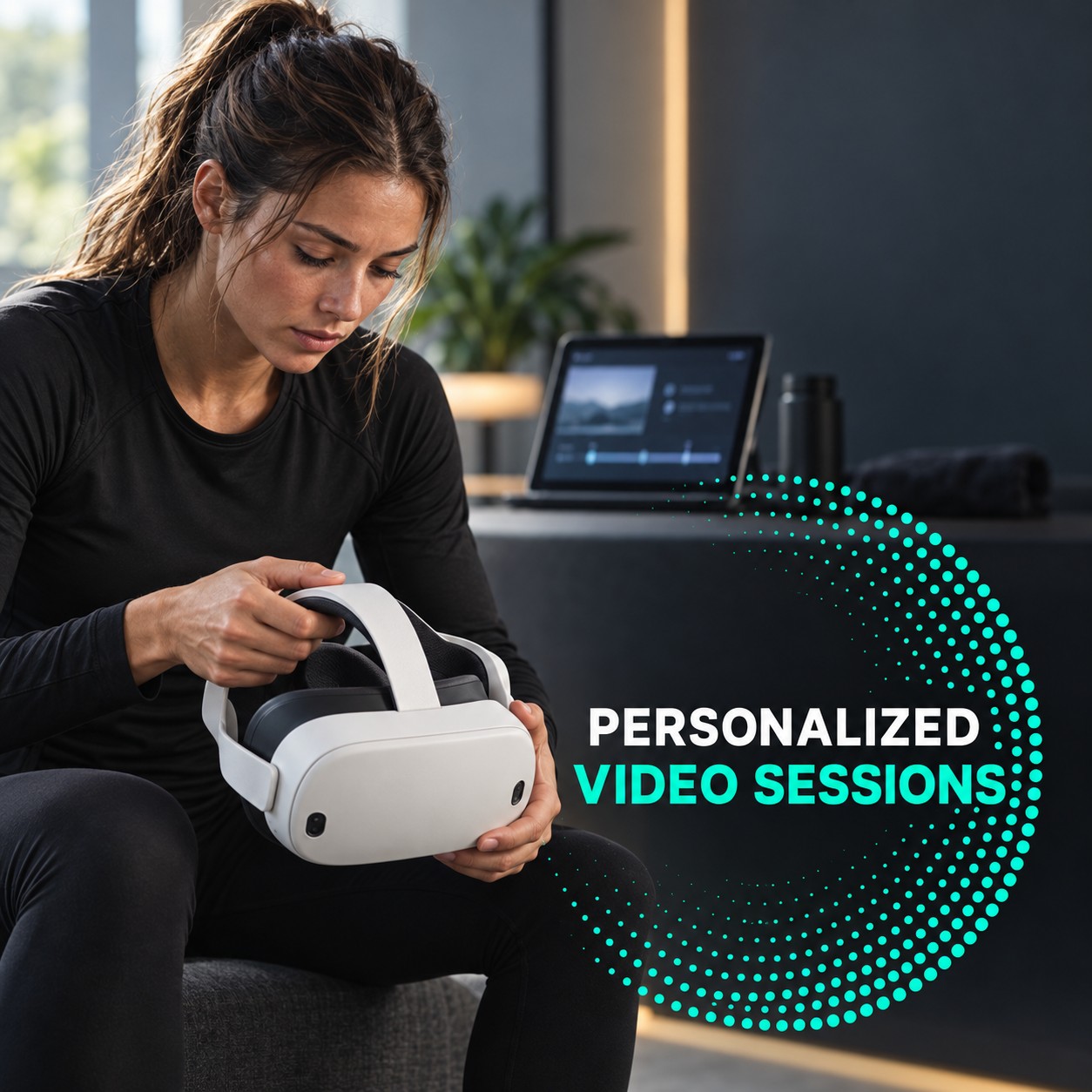 Athlete preparing a personalized video session for mental training